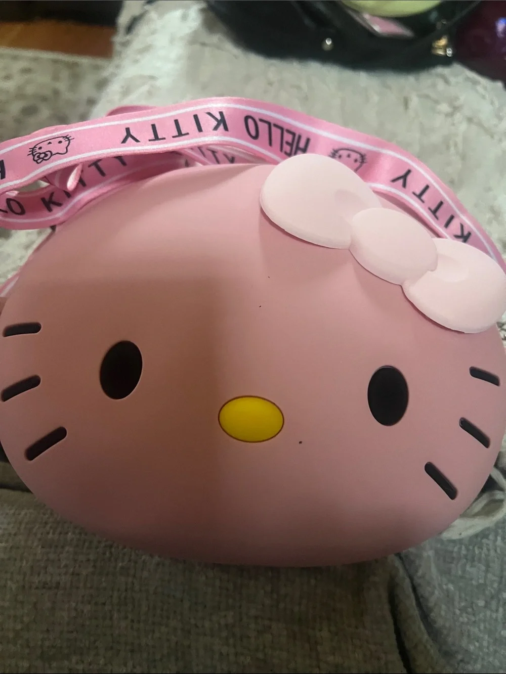Hello Kitty Pink Silicone Kids Crossbody Purse with Logo Strap